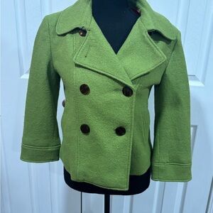 Seven 7 women's wool pea green cropped pea coat size S
